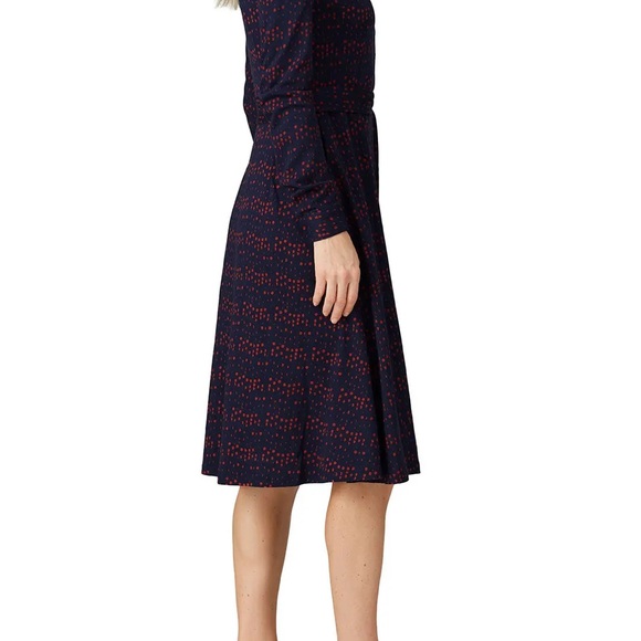 Boden Susannah Navy & Orange Polka Dot Midi Shirt Dress - Size 6R - Picture 7 of 13